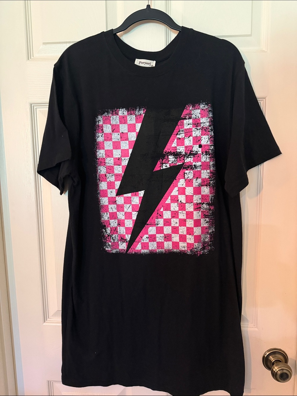 Black Oversized Geaphic T-Shirt Dress